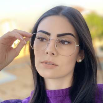 safine com br oculos de grau hexagonal prata lais 4