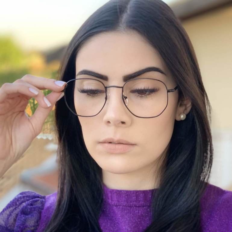 safine com br oculos de grau hexagonal preto lais 1