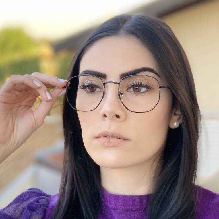 safine com br oculos de grau hexagonal preto lais 2