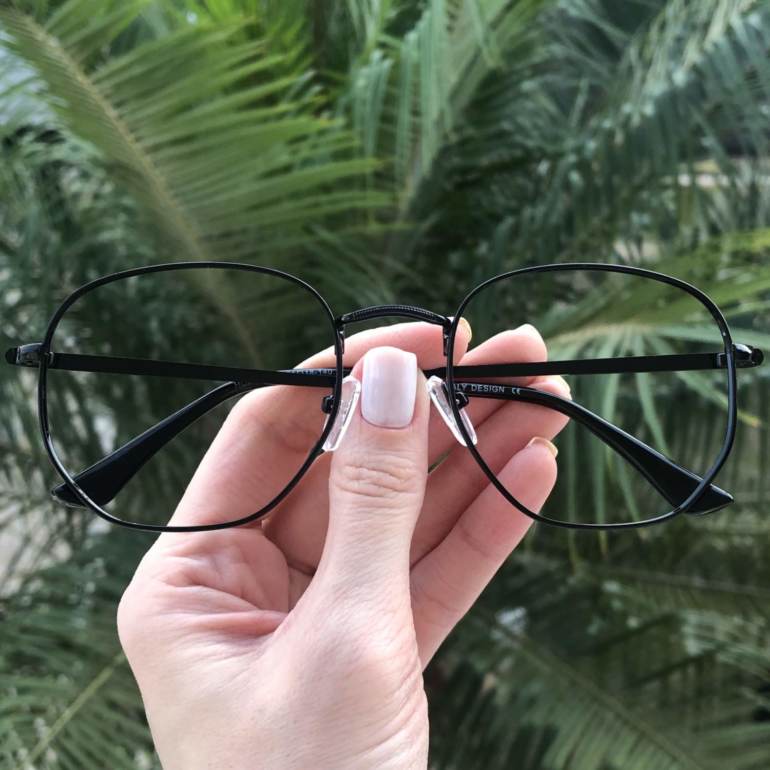 safine com br oculos de grau hexagonal preto lais 3
