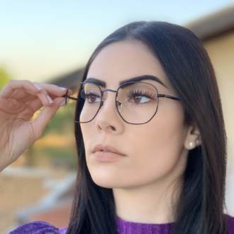 safine com br oculos de grau hexagonal preto lais