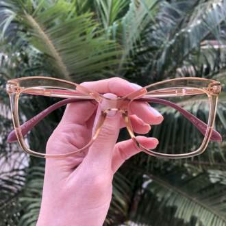 safine com br oculos de grau quadrado marrom transparente luma 3