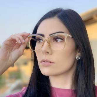 safine com br oculos de grau quadrado marrom transparente luma