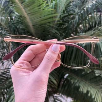 safine com br oculos de grau quadrado marrom transparente luma 4