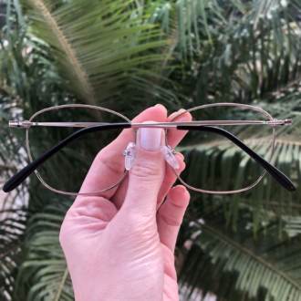 safine com br oculos de grau quadrado prata lila