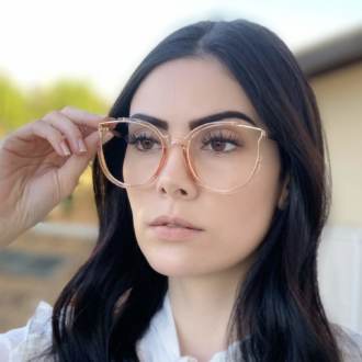 safine com br oculos de grau redondo rose transparente ariana 3