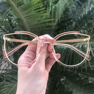 safine com br oculos de grau redondo rose transparente ariana