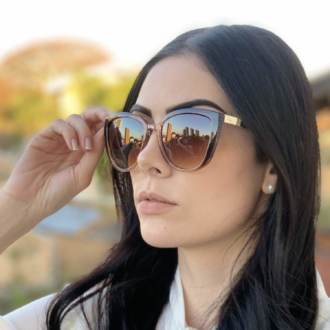 safine com br oculos de sol gatinho marrom com transparente paty