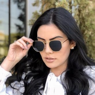 safine com br oculos de sol hexagonal dourado elisa new 1