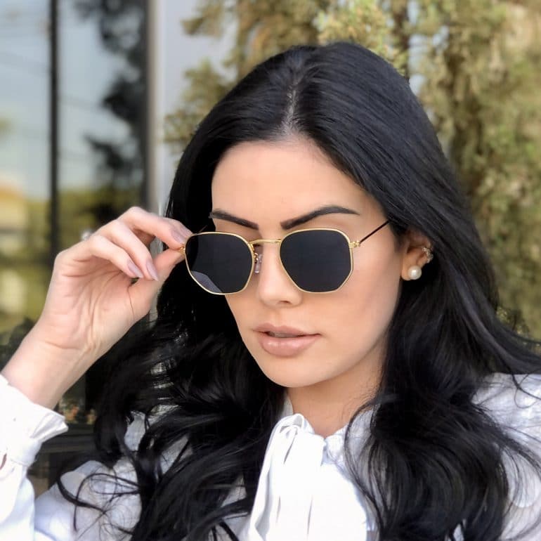 safine com br oculos de sol hexagonal dourado elisa new 1