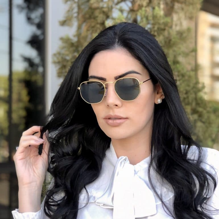 safine com br oculos de sol hexagonal dourado elisa new 2