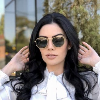 safine com br oculos de sol hexagonal dourado com verde elisa new 3