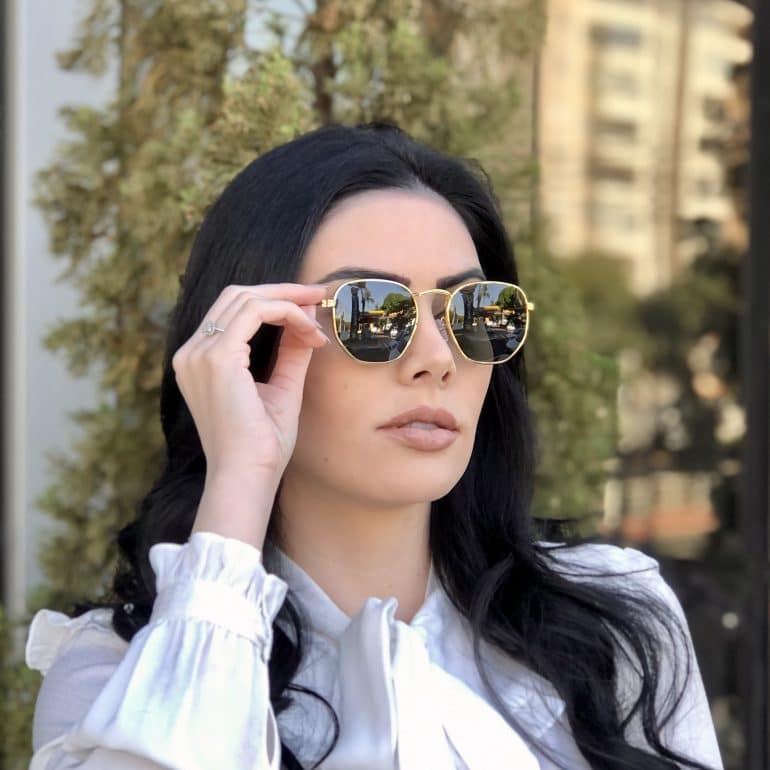 safine com br oculos de sol hexagonal dourado com verde elisa new 4