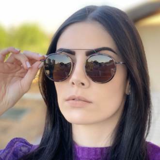 safine com br oculos de sol redondo marrom com tartaruga ivy new 1