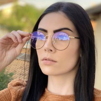 saline.com.br oculos de grau redondo preto com dourado raissa 1