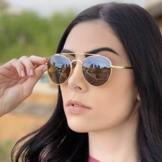 saline.com.br oculos de sol aviador tifany dourado com marrom