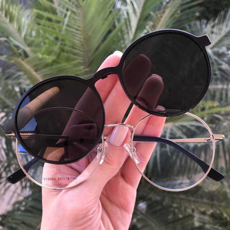safine com br oculos 2 em 1 redondo preto com prata lolo 3