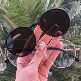safine com br oculos 2 em 1 redondo preto fosco com dourado lolo 3