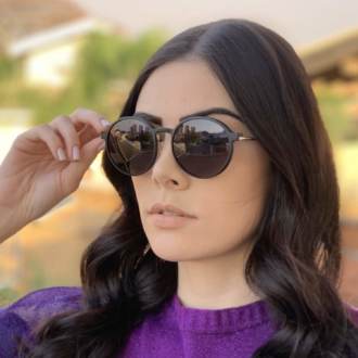 safine com br oculos 2 em 1 redondo preto fosco com dourado lolo
