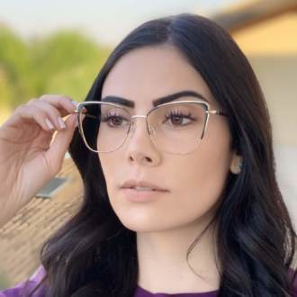 safine com br oculos de grau gatinho dourado com preto karina 1