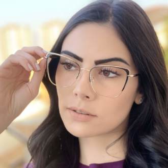 safine com br oculos de grau gatinho dourado com preto karina 2