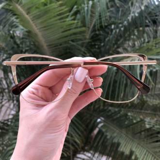 safine com br oculos de grau gatinho dourado com preto karina 4