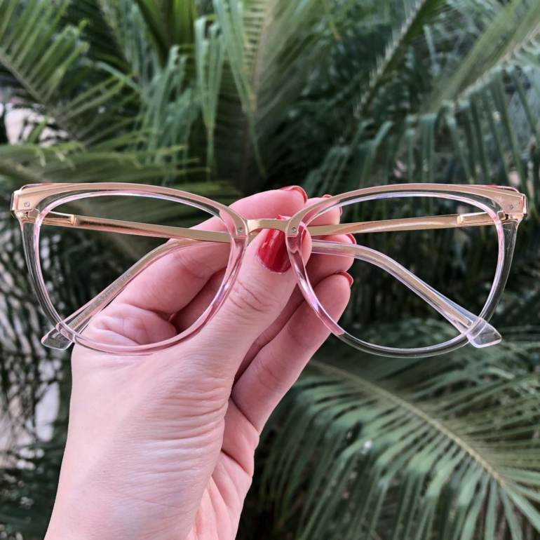 safine com br oculos de grau gatinho rosa transparente fran 3