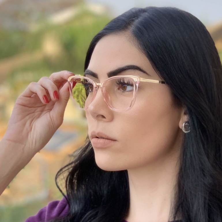 safine com br oculos de grau gatinho rosa transparente fran