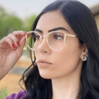 safine com br oculos de grau gatinho transparente cecilia