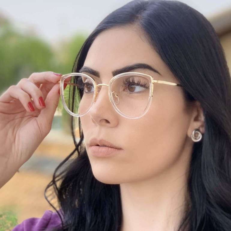 safine com br oculos de grau gatinho transparente cecilia