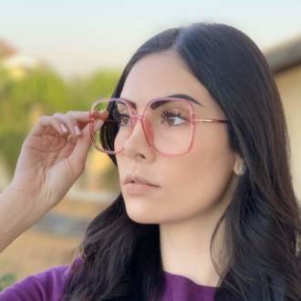 safine com br oculos de grau quadrado rosa may 2