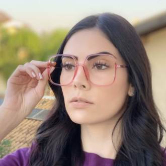 safine com br oculos de grau quadrado rosa may 3