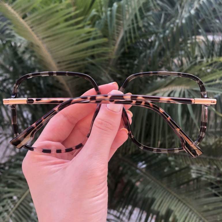 safine com br oculos de grau quadrado transparente com tartaruga may 1