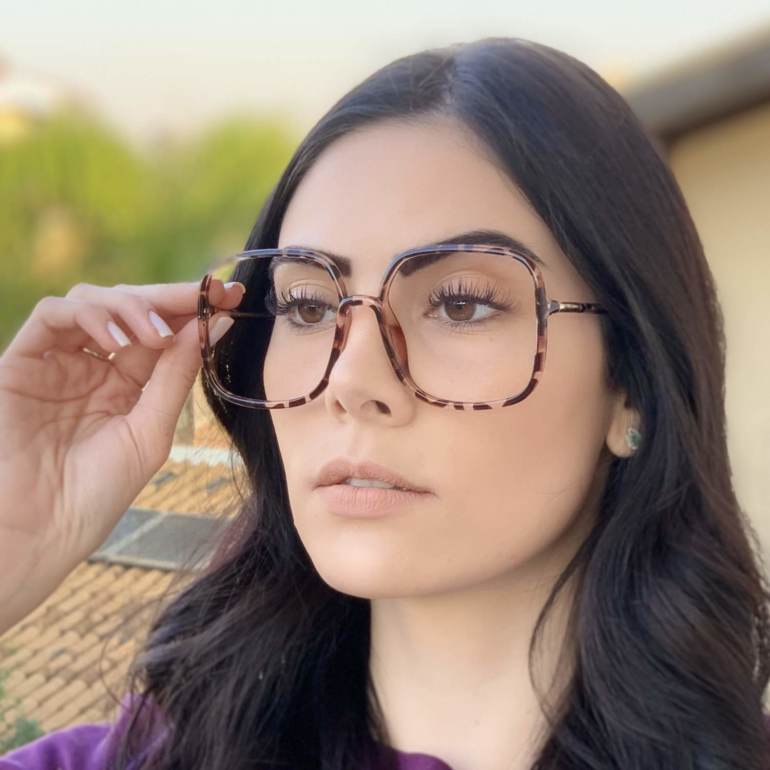 safine com br oculos de grau quadrado transparente com tartaruga may 3