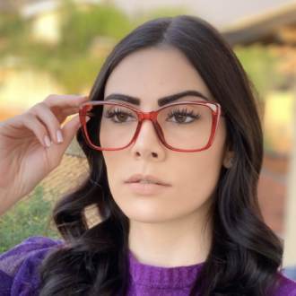 safine com br oculos de grau quadrado vermelho sue 3