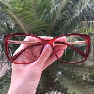 safine com br oculos de grau quadrado vermelho sue