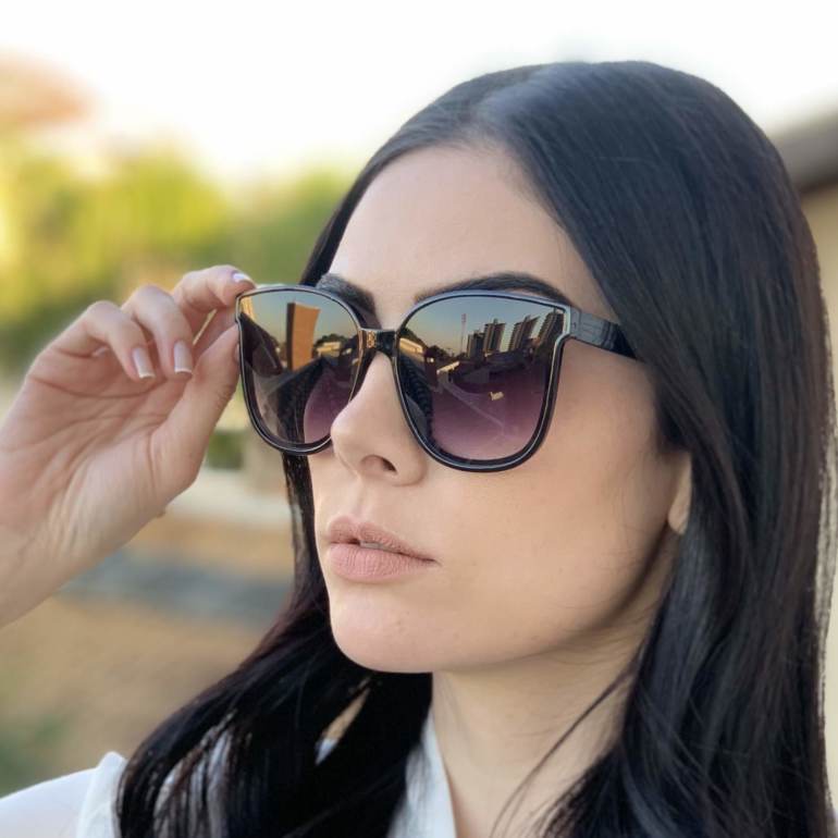 safine com br oculos de sol gatinho preto com lente coloria marina