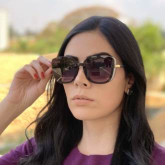 safine com br oculos de sol quadrado preto fosco renata