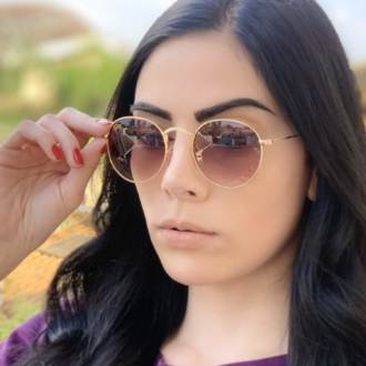safine com br oculos de sol redondo marrom com dourado laura 1