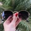 safine com br oculos de sol redondo preto com dourado laura