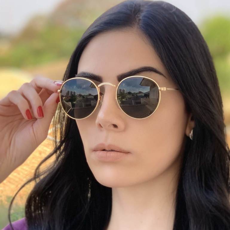 safine com br oculos de sol redondo verde com dourado laura 2