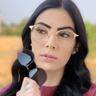 safine com br oculos 2 em 1 redondo dourado com vermelho nora 5