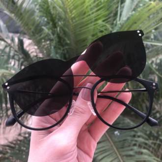safine com br oculos 2 em 1 redondo grafite com preto babi