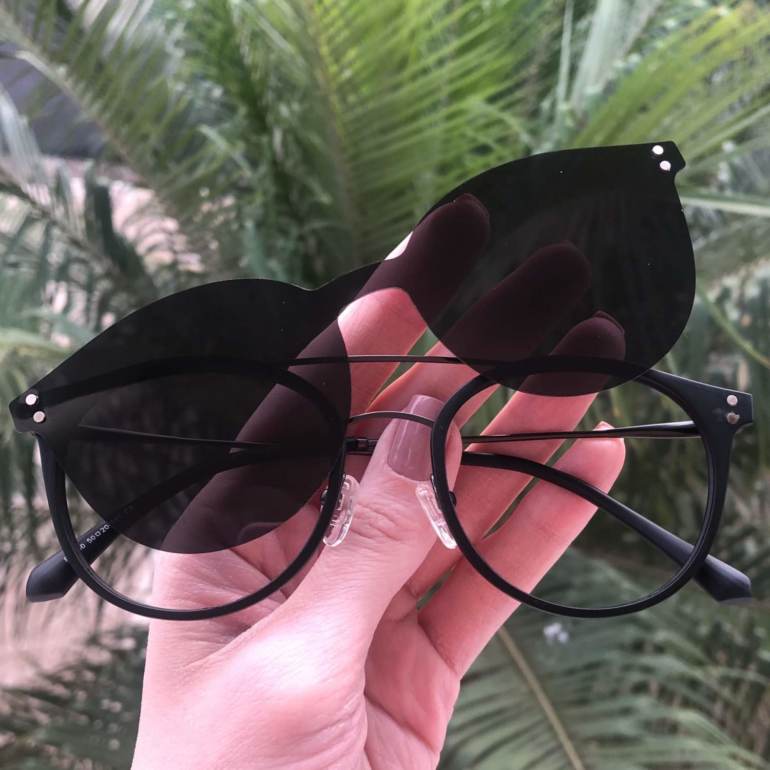 safine com br oculos 2 em 1 redondo grafite com preto babi