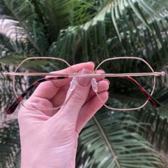 safine com br oculos de grau quadrado dourado com marrom carol 1