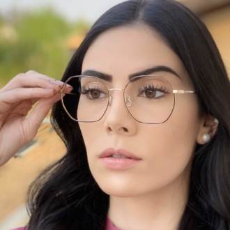 safine com br oculos de grau quadrado dourado com marrom carol 3