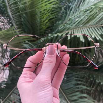 safine com br oculos de grau quadrado dourado com marrom carol