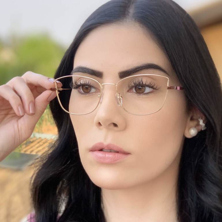 safine com br oculos de grau quadrado dourado com marsala lea 1
