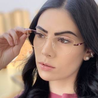 safine com br oculos de grau quadrado dourado com marsala lea 2