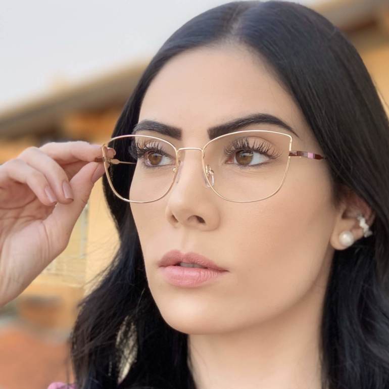 safine com br oculos de grau quadrado dourado com marsala lea